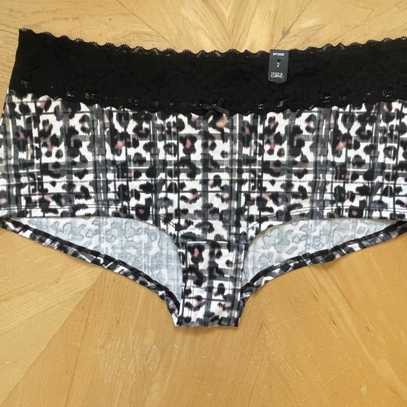 BRAND NEW TORRD - WIDE LACE TRIM BOYSHORT PANTIES - LEOPARD PLAID - SIZE 2X & 3X - Picture 2 of 3